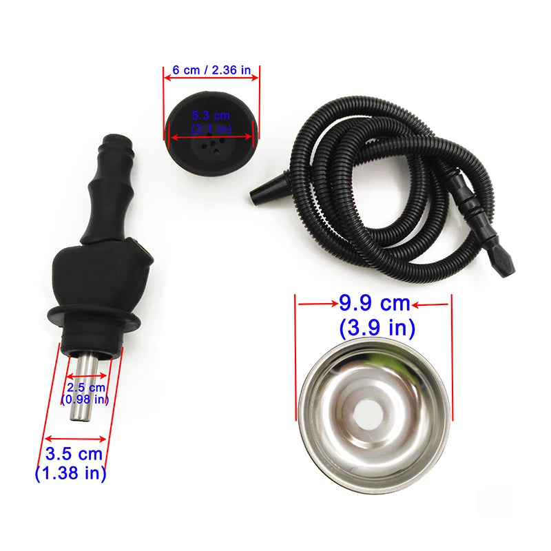 Hookah Liquor Bottle Silicone Kit Flavor Smoking Set Whiskey Glass Vodka Champagne Water Pipe Hiking Hookha Stem Travel Nargileh