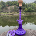 Heght:51cm Acrylic Shisha Hookah Set Single Hose Ceramics Bowl with Tray Chicha Nargile Water Pipe Accessories