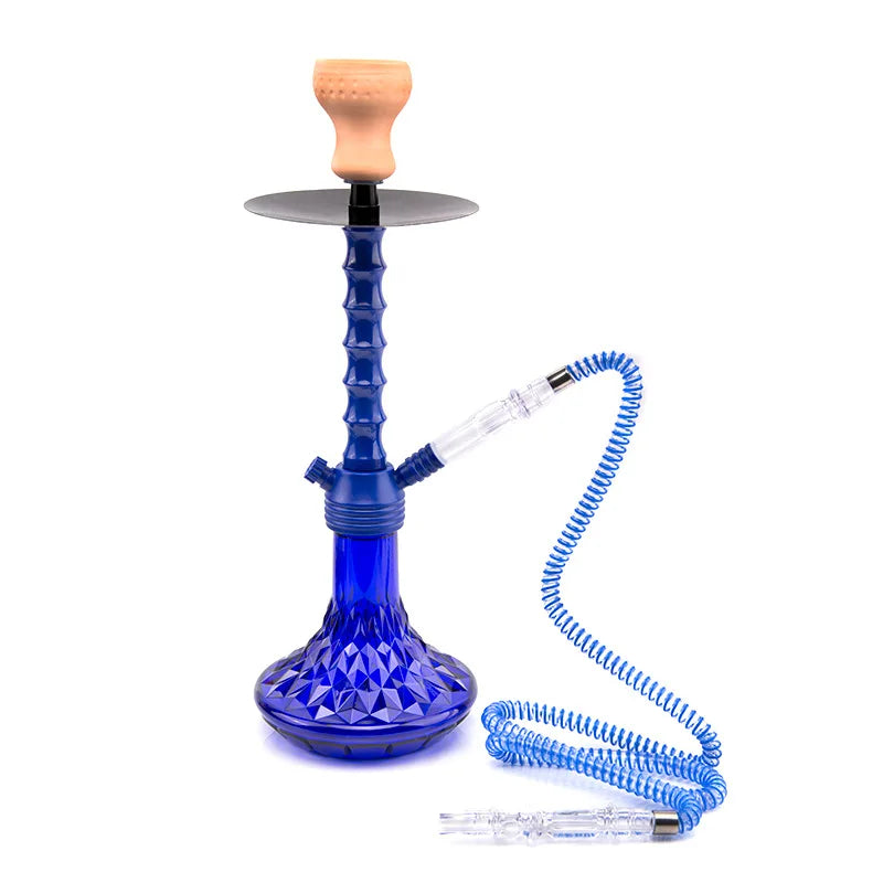 Heght:51cm Acrylic Shisha Hookah Set Single Hose Ceramics Bowl with Tray Chicha Nargile Water Pipe Accessories