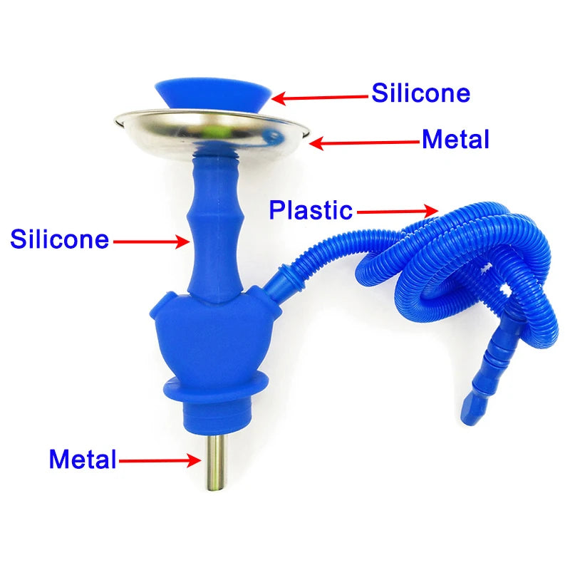 Hookah Liquor Bottle Silicone Kit Flavor Smoking Set Whiskey Glass Vodka Champagne Water Pipe Hiking Hookha Stem Travel Nargileh
