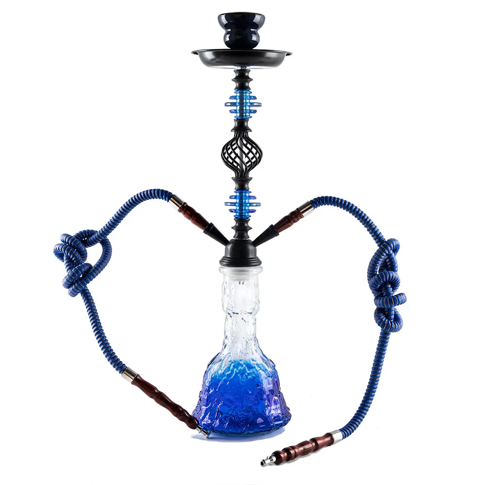 Completed Hookah Shisha Pipe Kit Double Hose Chichas Narguile Nargila Sisha Glass Hookah Shisha Water Pipe Accessories Crafts