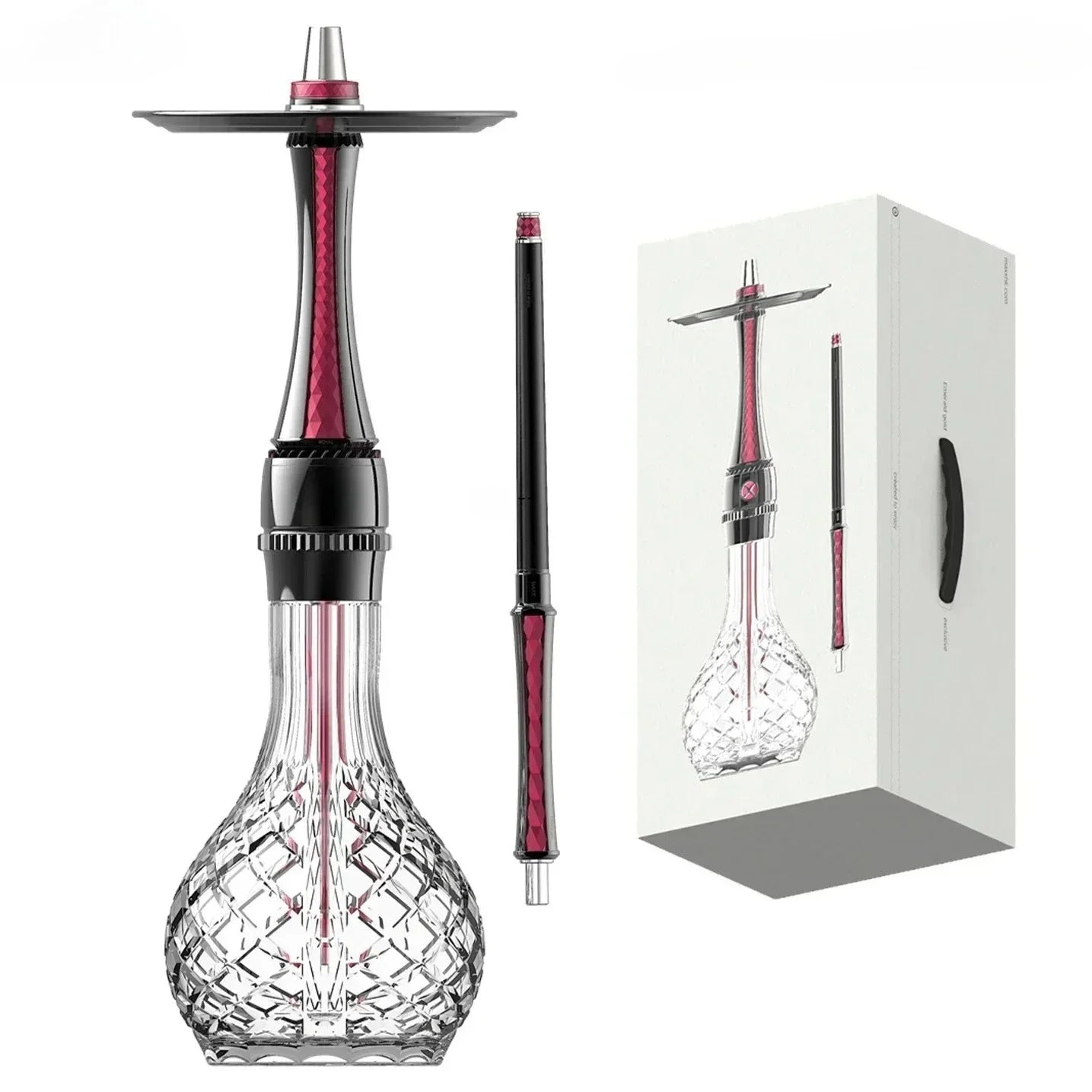 CHKJ Maxx Royal Shisha Hookah Set 304 Stainless Steel Large Hookah Smoking Set Russian Shisha With Bottle