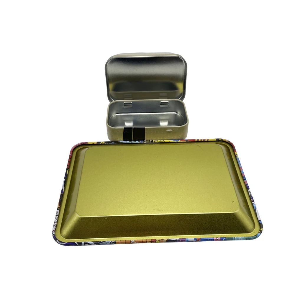 115mm Plastic Tobacco Storage Tube Box Container Set Metal Rolling Tray Grass Grinder Crusher Smoke Herbal 4 Packs Tobacco Kit