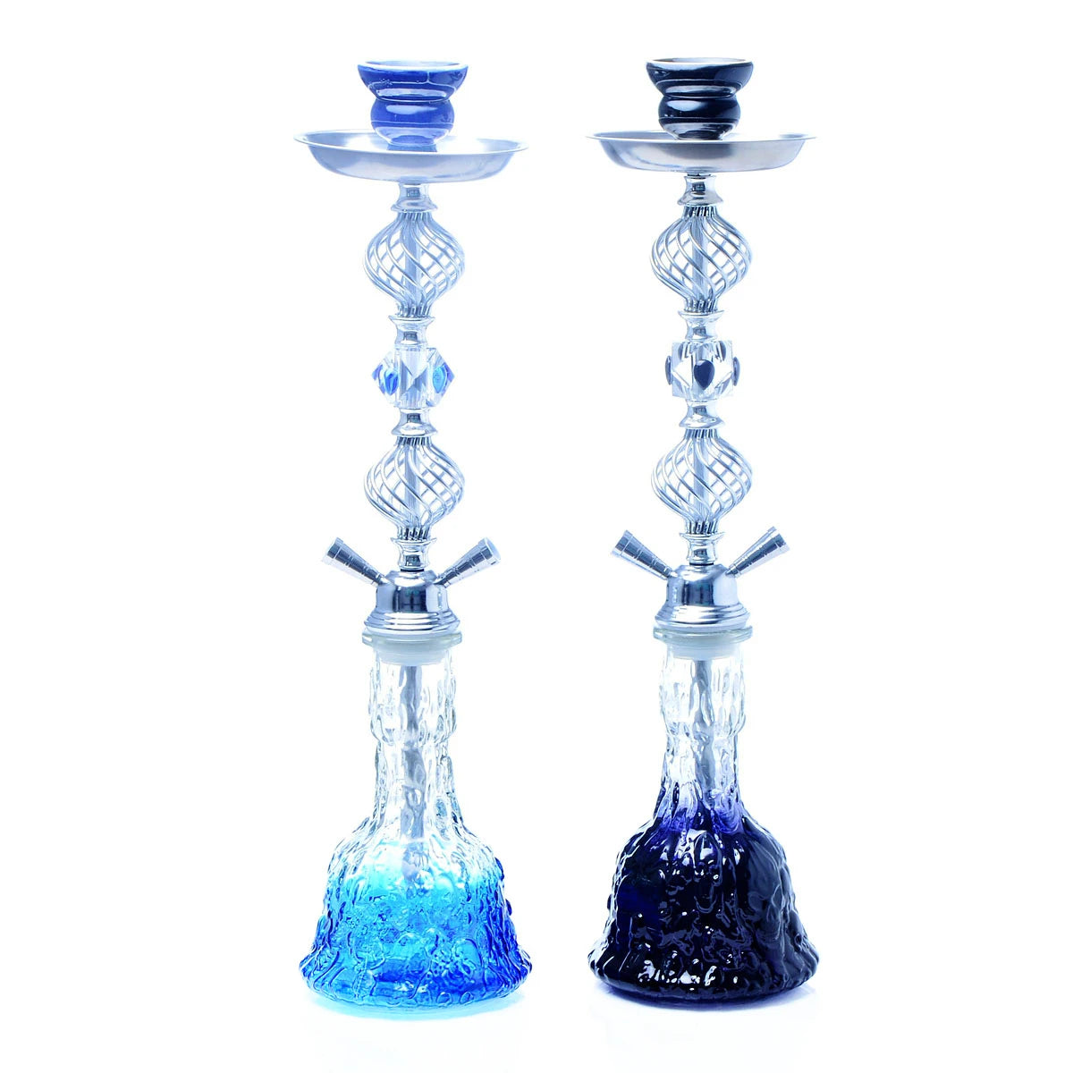 DEJAYA Hookah Shisha Pipe Narguile Chicha Pipa with Ceramic Bowl Charcoal Tongs Double Hose Crystal Crafts Glass Accessories