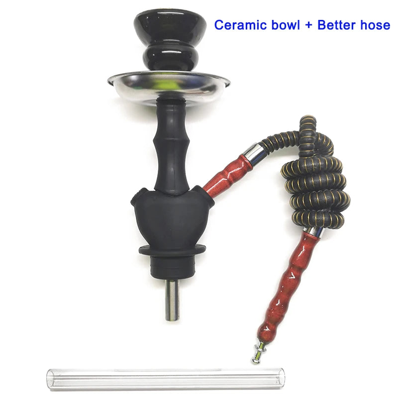 Hookah Liquor Bottle Silicone Kit Flavor Smoking Set Whiskey Glass Vodka Champagne Water Pipe Hiking Hookha Stem Travel Nargileh