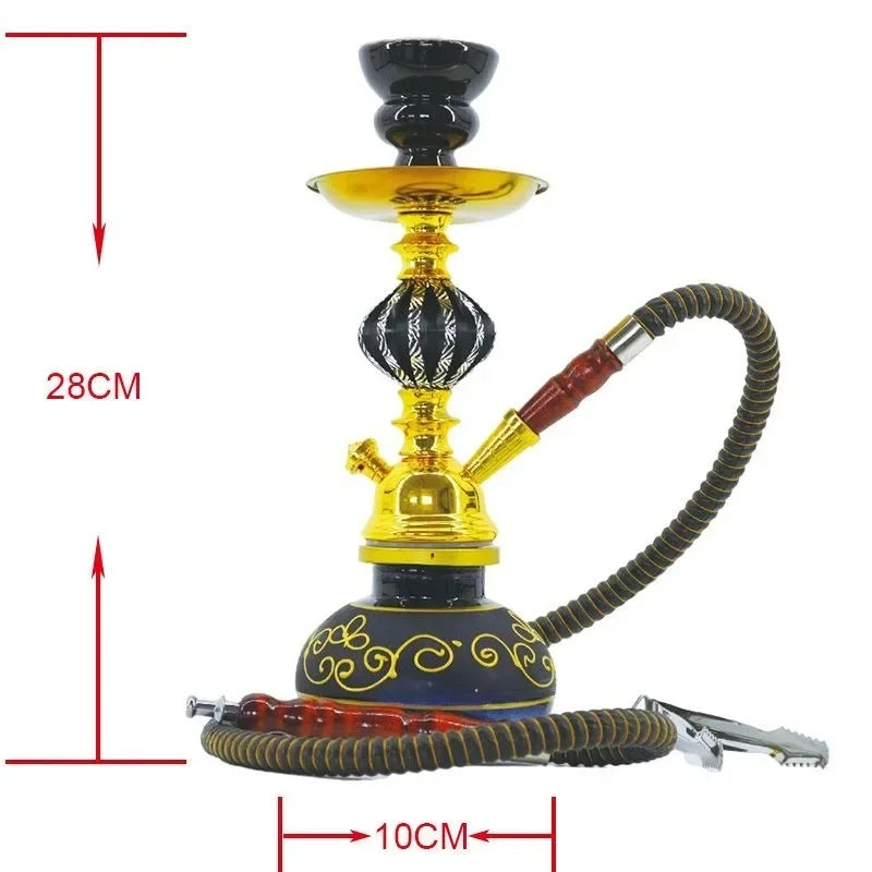 Black Blue Green Red White Yellow,10.6in\27cm Small,Single\Double Hose 1\2,Bar Shisha Full Set Luxury Smoking Pipe Hookah Set