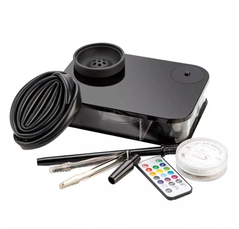 Rectangle Hookah Smoking Pipe Set Shisha Narguile Complete with Remote LED Light Shisha Bowls Charcoal Rack Smoking Accessories