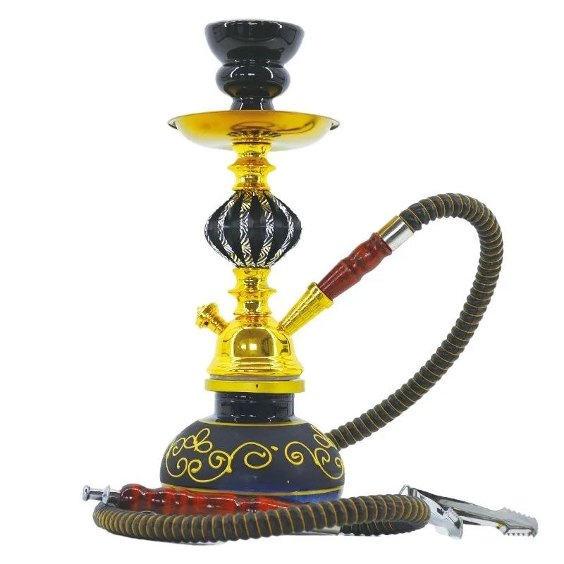 Black Blue Green Red White Yellow,10.6in\27cm Small,Single\Double Hose 1\2,Bar Shisha Full Set Luxury Smoking Pipe Hookah Set