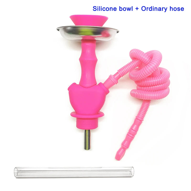 Hookah Liquor Bottle Silicone Kit Flavor Smoking Set Whiskey Glass Vodka Champagne Water Pipe Hiking Hookha Stem Travel Nargileh