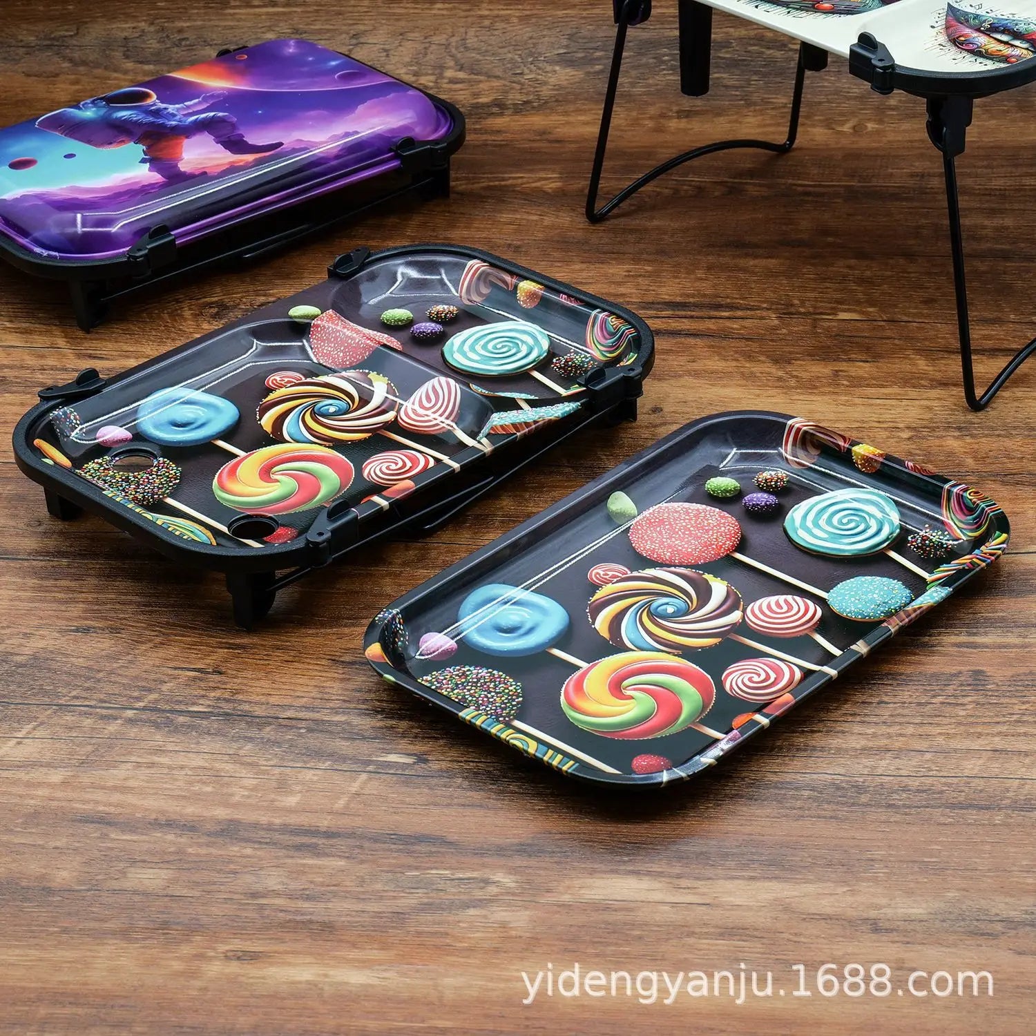 Hot Large Tinplate Cigarette Rolling Tray Set Portable Horn tube Filler Operator Table Smoking Set