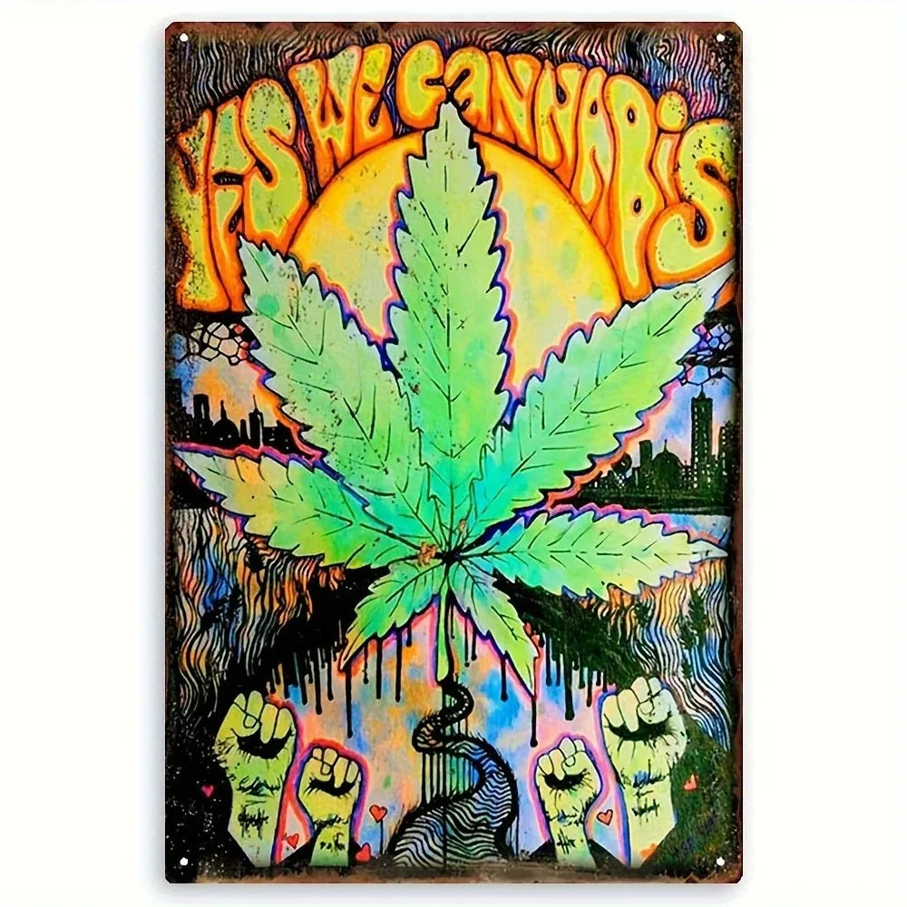 Vintage Weed Limit 420 Posters Metal Iron Tin Sign Plaque Plate for Garage Club Man Cave Bar Home Hotel Cafe Wall Decor Painting