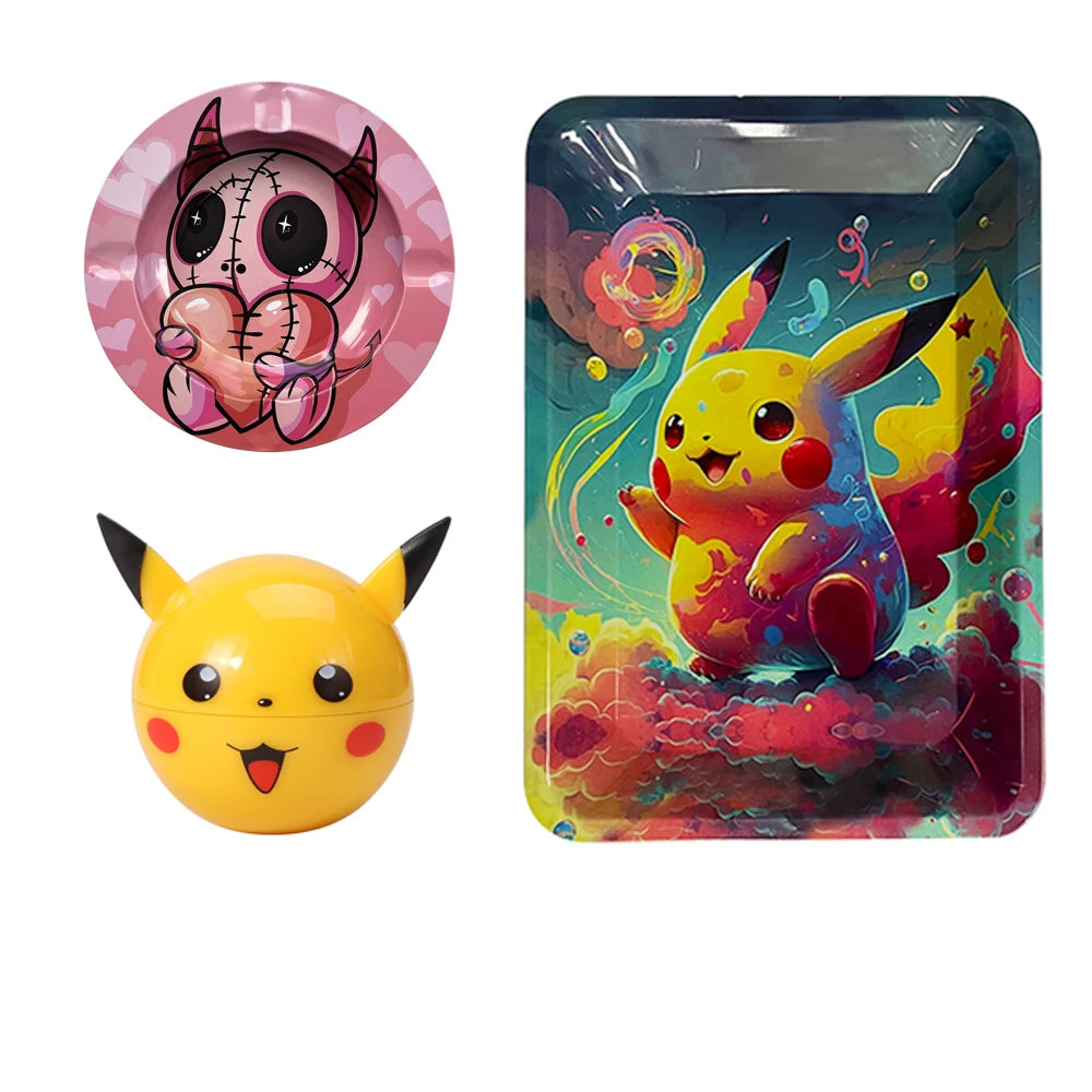 3pcs/set Smoking tool Tobacco Herb Grinder Metal Rolling Tray Cigar Ash Tray Tinplate Ashtray Tobacco Smoking Accessories