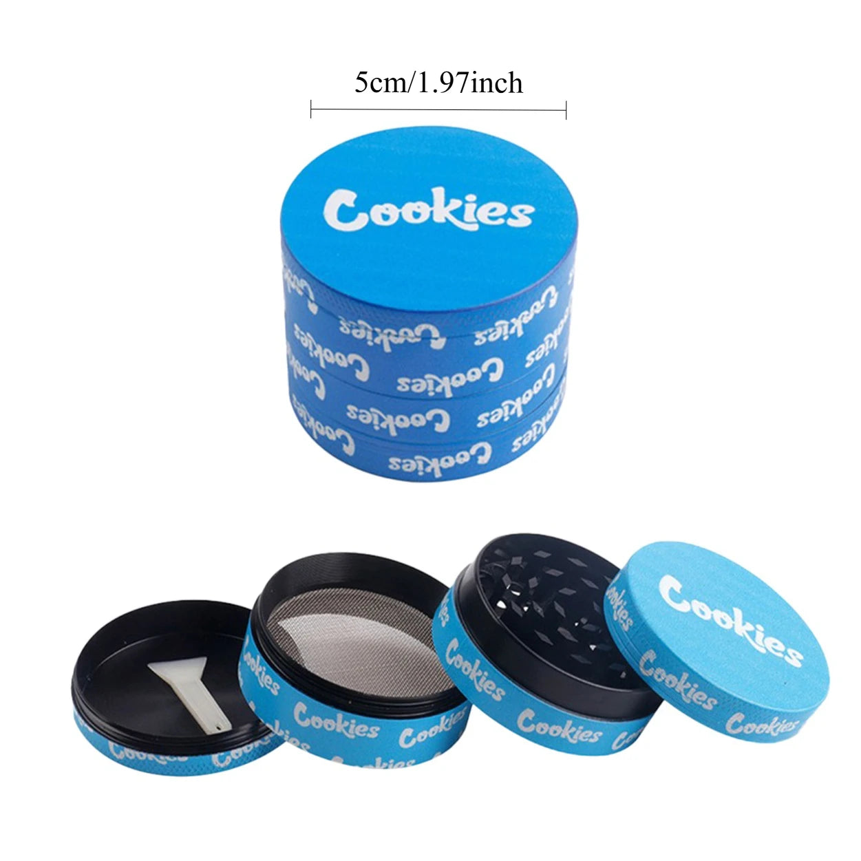 1/2 Pieces Blue Metal Rolling Tray and Herb Grinder Smoking Combo