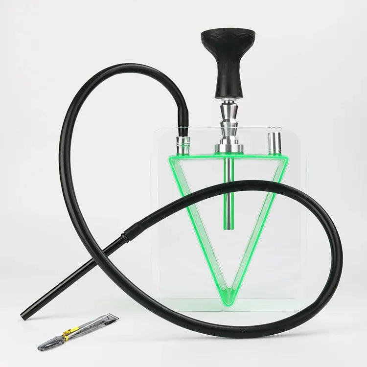 Big Smoke Acrylic Triangular Hookah Shisha Set with Pipe Hose Bowl Sheesha Chicha Cachimba KTV Bar Narguile for Smoking