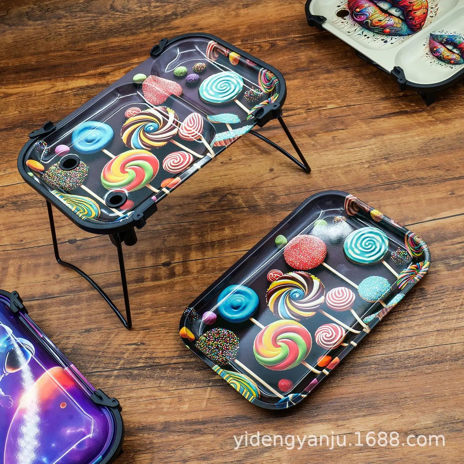 Hot Large Tinplate Cigarette Rolling Tray Set Portable Horn tube Filler Operator Table Smoking Set