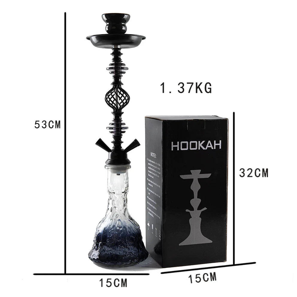 Completed Hookah Shisha Pipe Kit Double Hose Chichas Narguile Nargila Sisha Glass Hookah Shisha Water Pipe Accessories Crafts