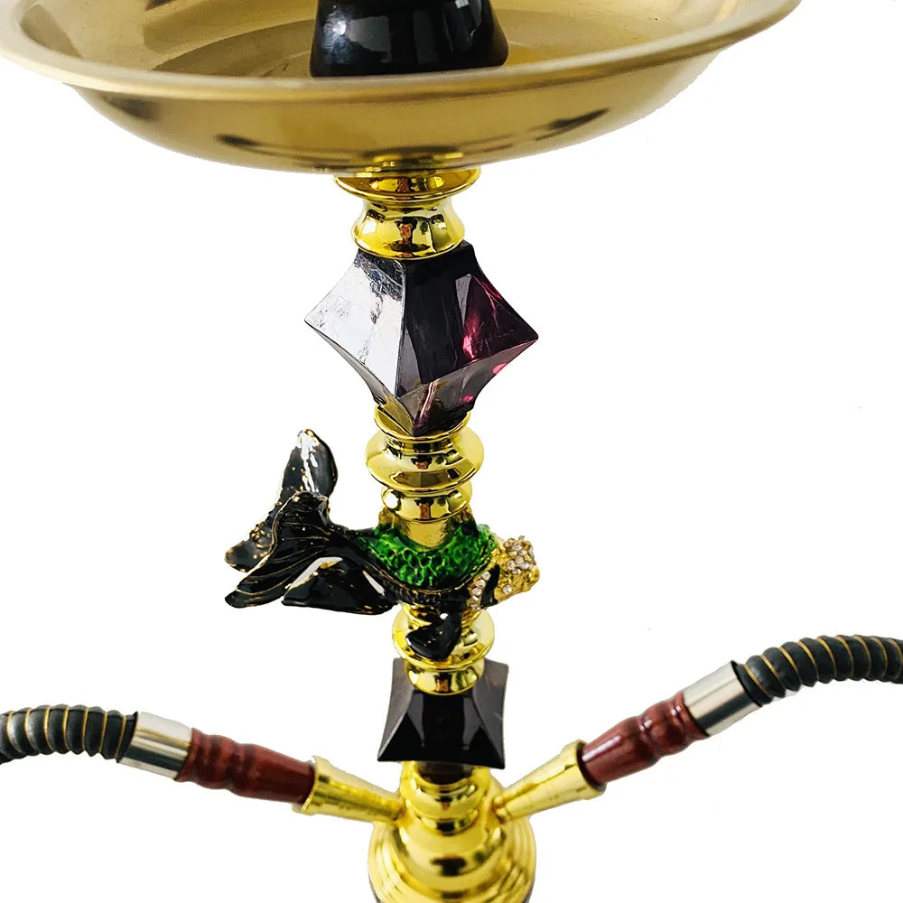 Spot Arabic Hookah Shisha Medium-Sized Teapot Shisha Hookah Goldfish Eagle Elephant Lead Alloy Glass Smoking Set For Bar