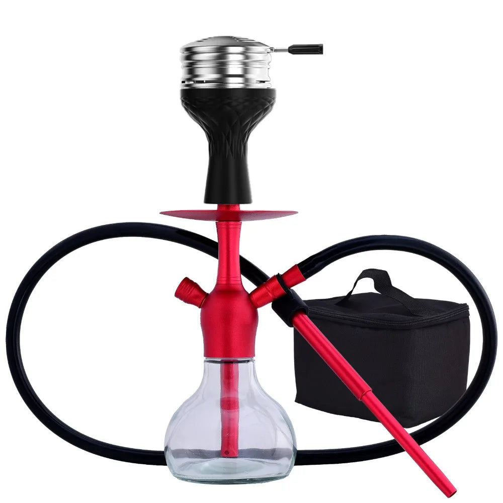 Glass Hookah Set Chicha Shisha Pipe Narguile Completo with Black Bag Hose Bowl Tongs Charcoal Tray Cachimba Pipa Nargile