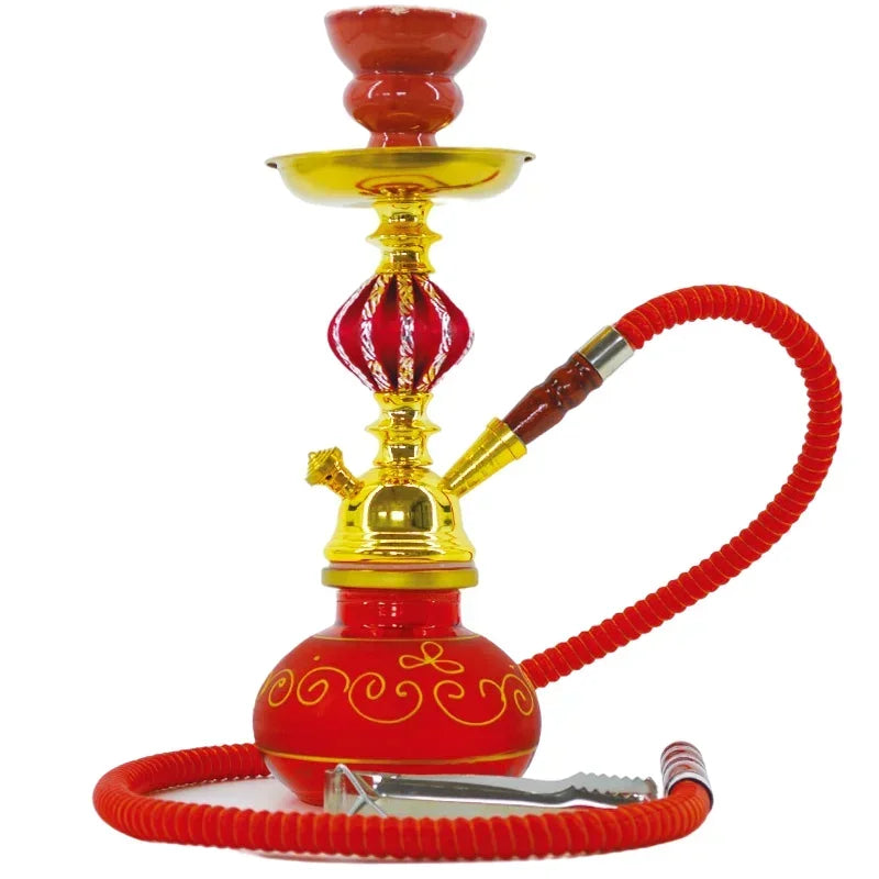 Black Blue Green Red White Yellow,10.6in\27cm Small,Single\Double Hose 1\2,Bar Shisha Full Set Luxury Smoking Pipe Hookah Set