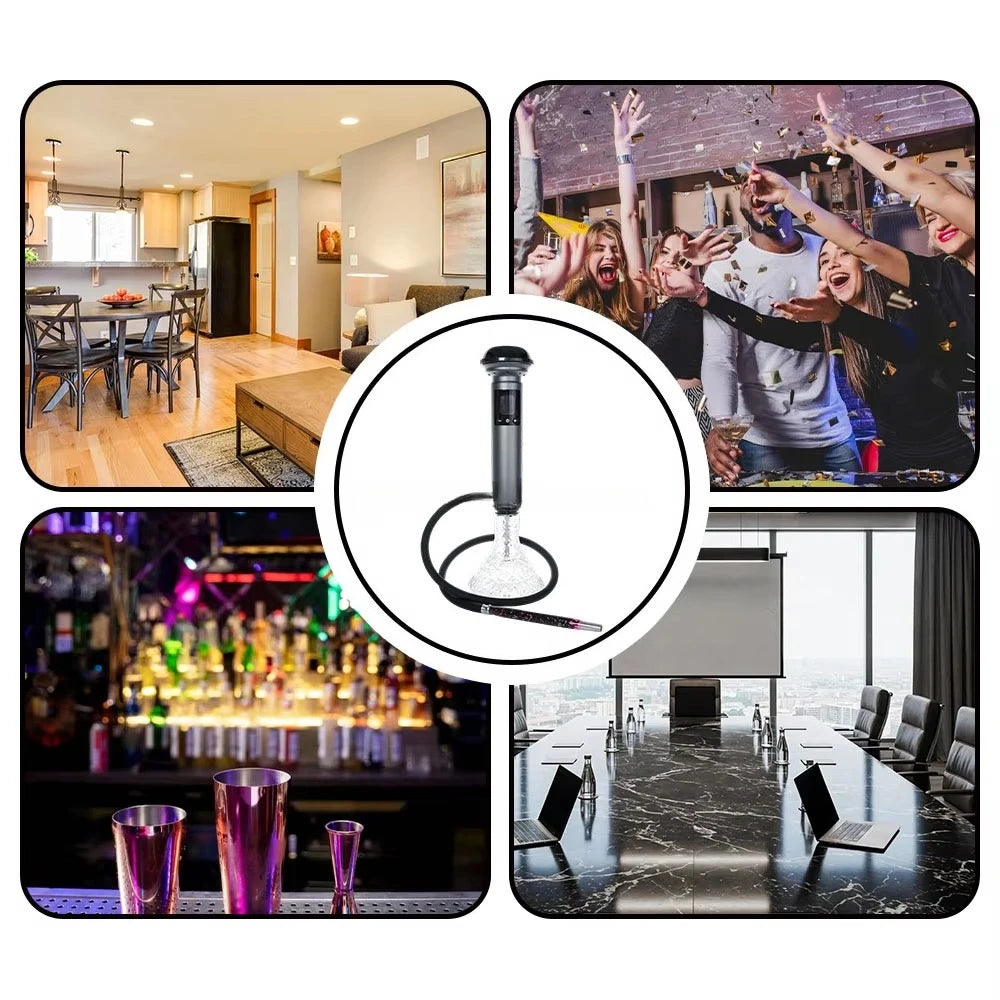 15.75 Inches 20000mAh Aluminum Shisha Boby Premium Electric Luxury Hookah Gift Set