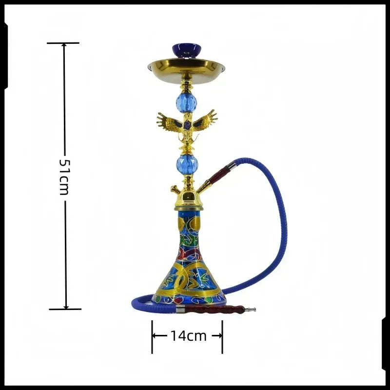 Travel Arabian Hookah Set  Small Single Glass Bottle Shisha Ceramic Bowl Pipe Accessories Filter Apparatus Glass Lab Equipment