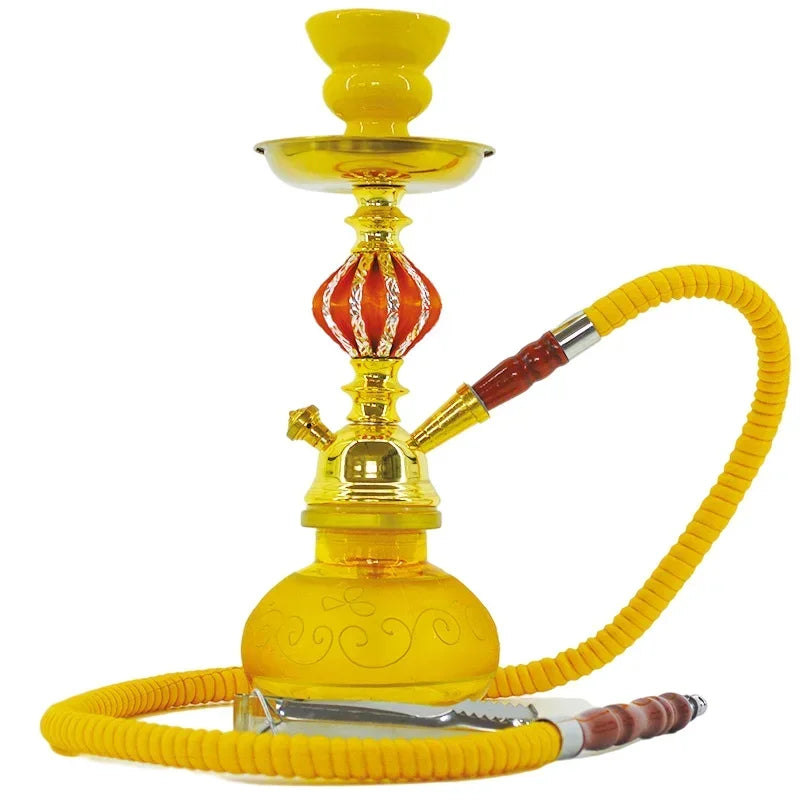 Black Blue Green Red White Yellow,10.6in\27cm Small,Single\Double Hose 1\2,Bar Shisha Full Set Luxury Smoking Pipe Hookah Set