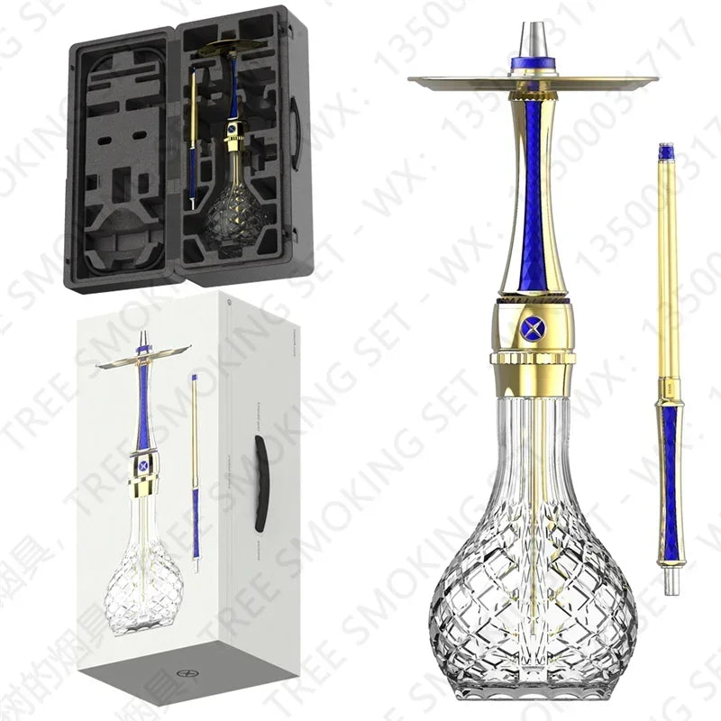 CHKJ Maxx Royal Shisha Hookah Set 304 Stainless Steel Large Hookah Smoking Set Russian Shisha With Bottle