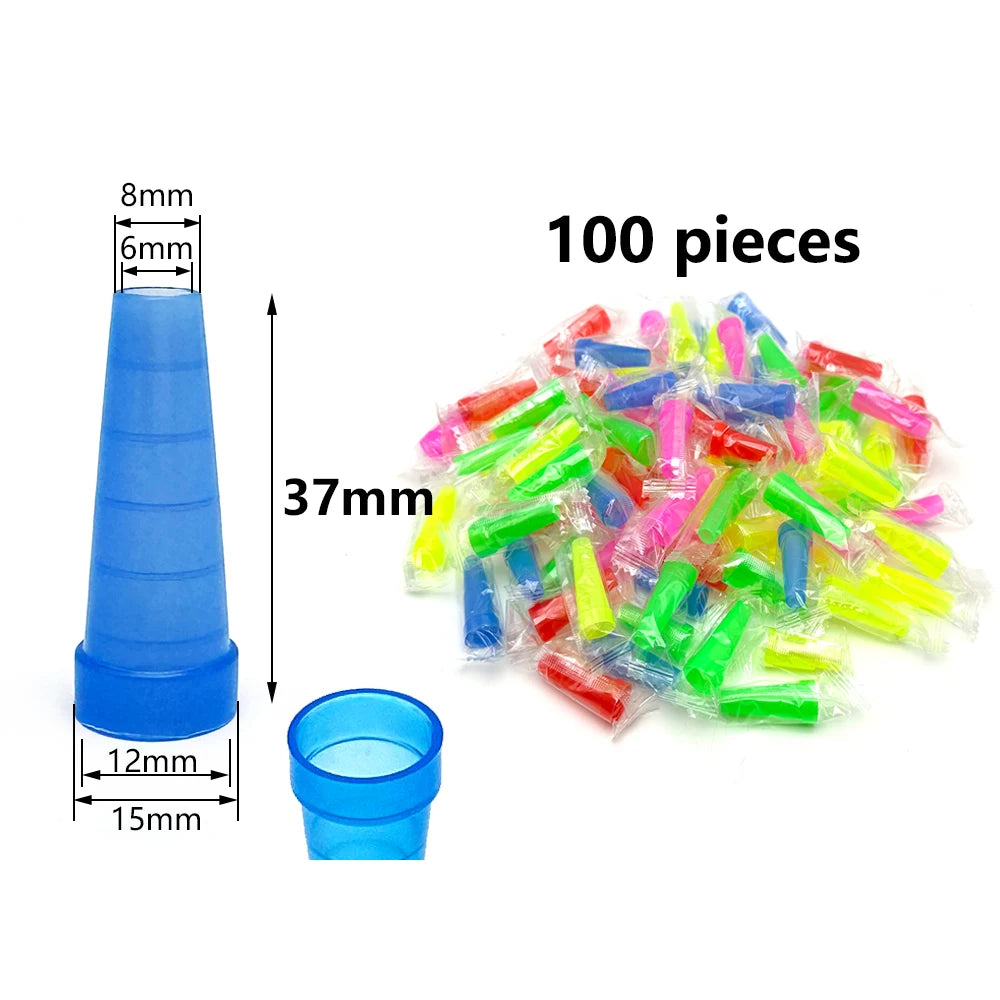 100pcs/pack Hookah Tips Disposable Shisha Mouth Tip Individual Wrapped Mix Colors Glossy Hose Mouth Filter Fit Hookah Mouthpiece