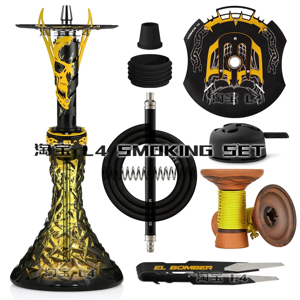 CHKJ El Bomber Apocalypse Hookah Shisha Set with Glass Vase Gift Packing European Style