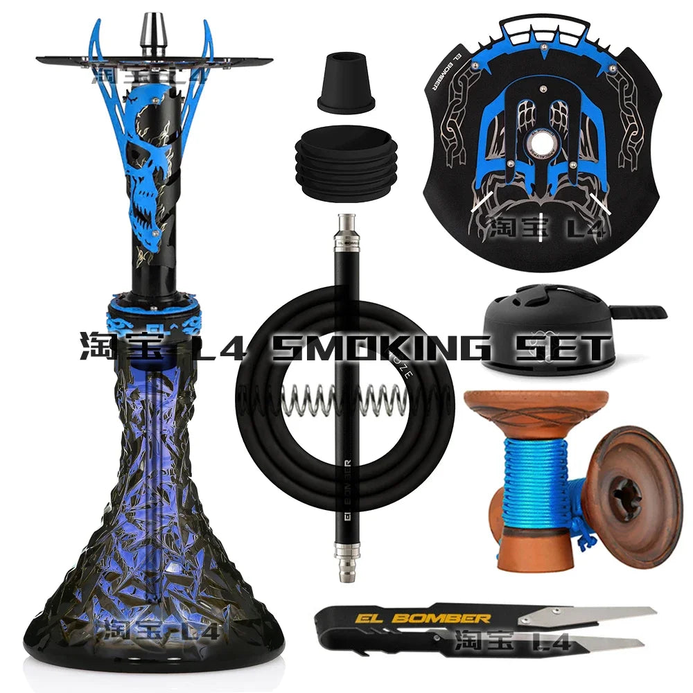 CHKJ El Bomber Apocalypse Hookah Shisha Set with Glass Vase Gift Packing European Style