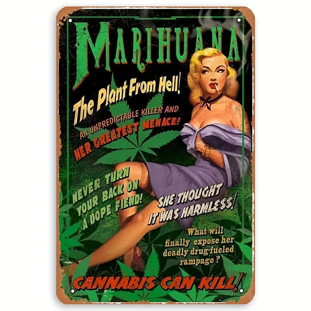 Vintage Weed Limit 420 Posters Metal Iron Tin Sign Plaque Plate for Garage Club Man Cave Bar Home Hotel Cafe Wall Decor Painting