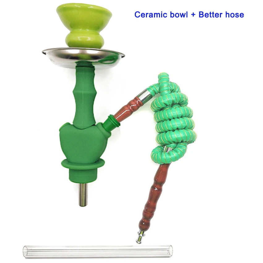 Hookah Liquor Bottle Silicone Kit Flavor Smoking Set Whiskey Glass Vodka Champagne Water Pipe Hiking Hookha Stem Travel Nargileh