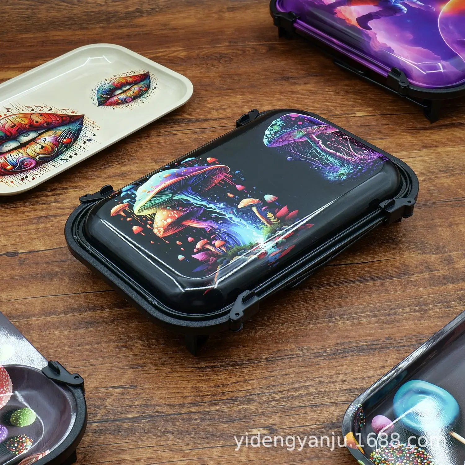 Hot Large Tinplate Cigarette Rolling Tray Set Portable Horn tube Filler Operator Table Smoking Set