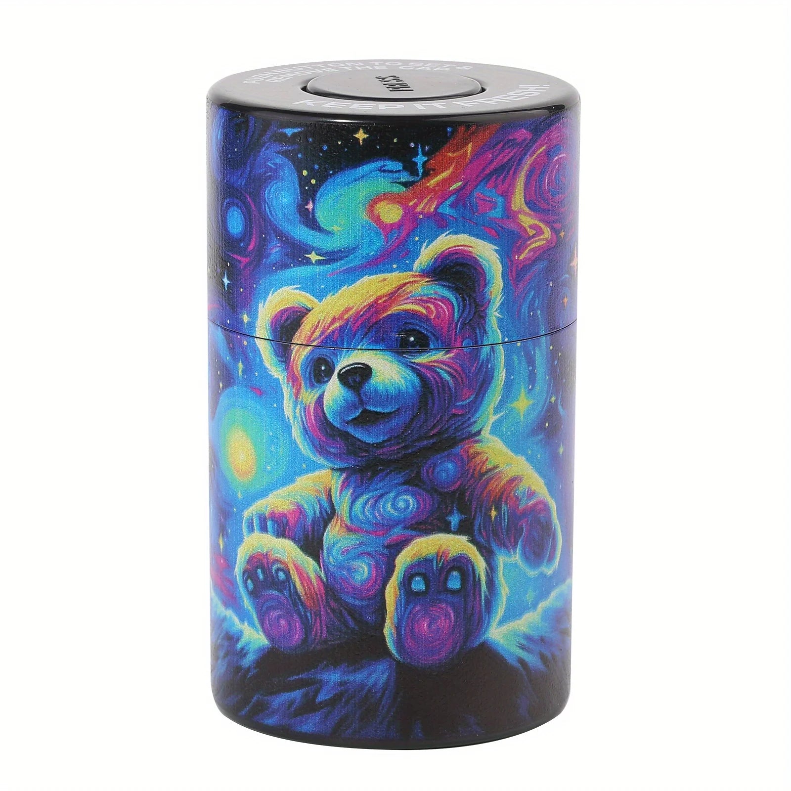 18 Pieces Galaxy Bear Themed Portable Smoking Set, Stash Box Grinder Rolling Tray Machine Smoking Combo