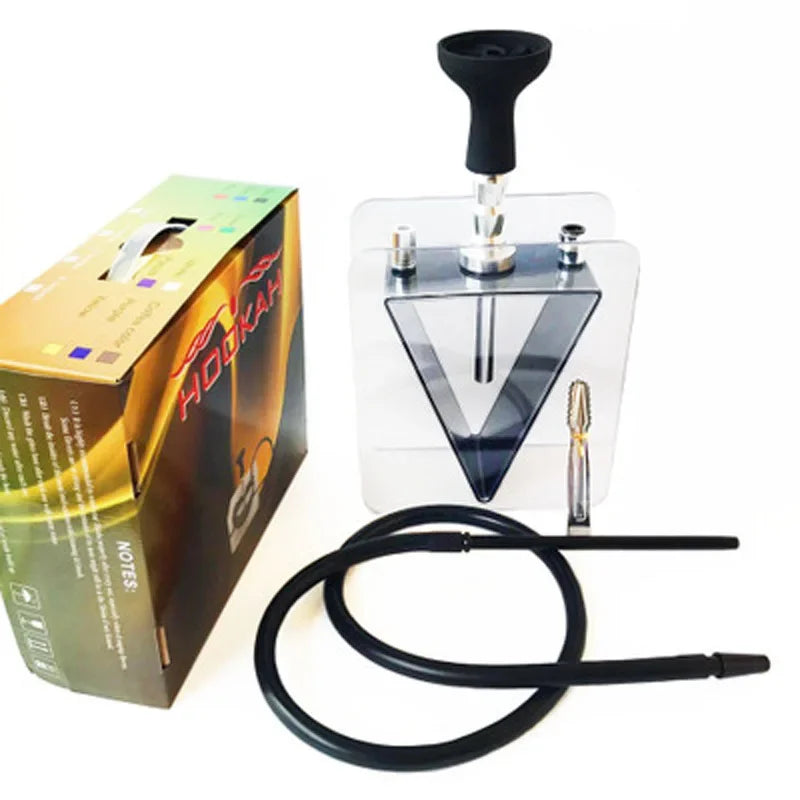 Big Smoke Acrylic Triangular Hookah Shisha Set with Pipe Hose Bowl Sheesha Chicha Cachimba KTV Bar Narguile for Smoking