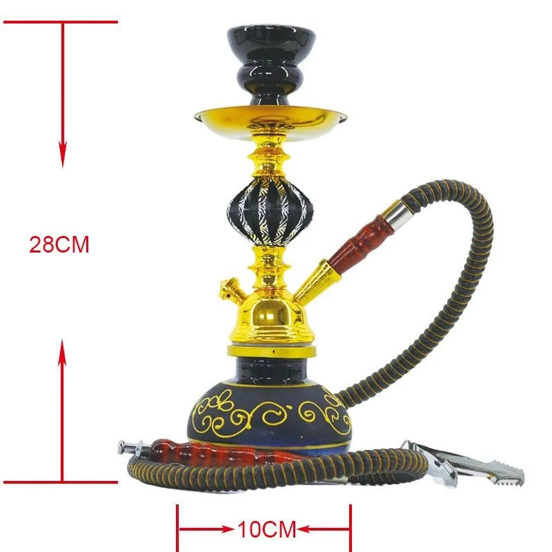 Black Blue Green Red White Yellow,10.6in\27cm Small,Single\Double Hose 1\2,Bar Shisha Full Set Luxury Smoking Pipe Hookah Set
