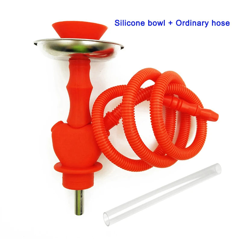 Hookah Liquor Bottle Silicone Kit Flavor Smoking Set Whiskey Glass Vodka Champagne Water Pipe Hiking Hookha Stem Travel Nargileh