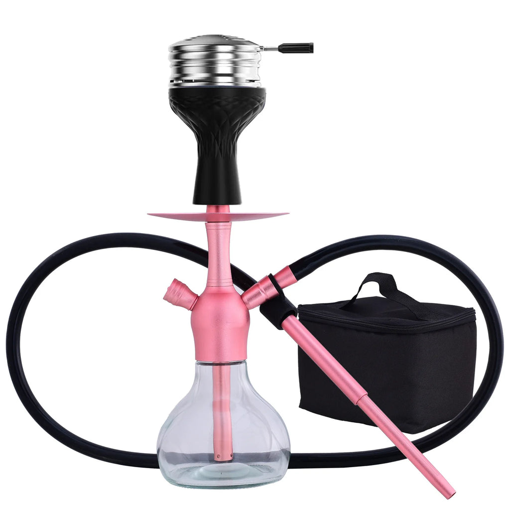 Glass Hookah Set Chicha Shisha Pipe Narguile Completo with Black Bag Hose Bowl Tongs Charcoal Tray Cachimba Pipa Nargile