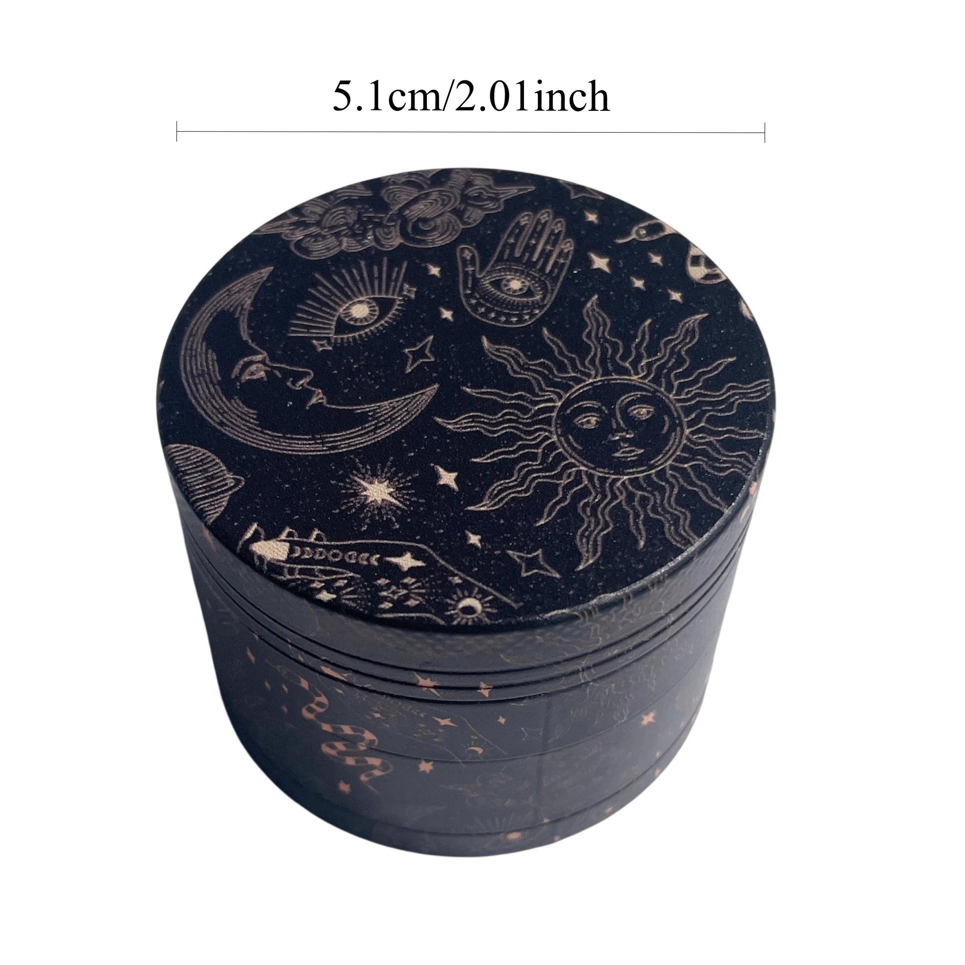 2pcs Moon and Star Collection Metal Herb Grinder and Rolling Tray Combo Smoking Set