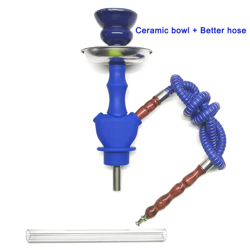 Hookah Liquor Bottle Silicone Kit Flavor Smoking Set Whiskey Glass Vodka Champagne Water Pipe Hiking Hookha Stem Travel Nargileh