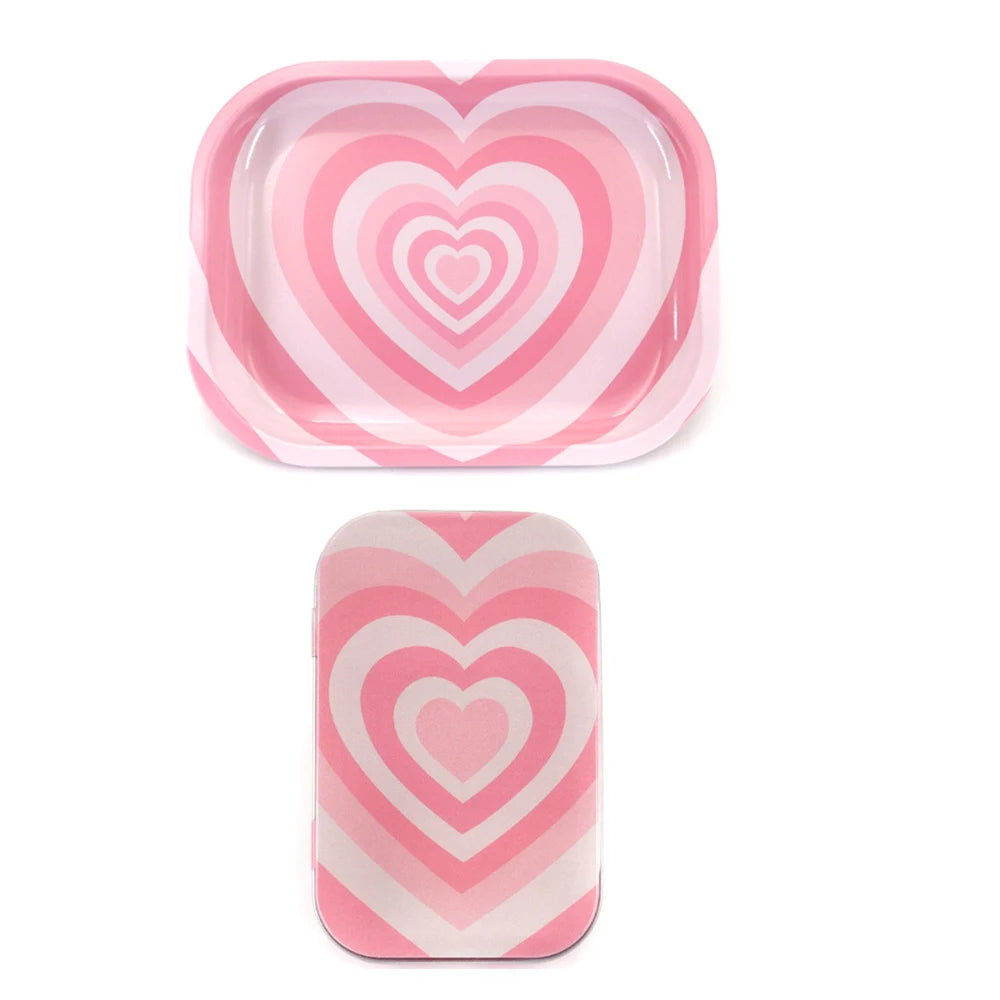 2PCS/Set Rolling Tray Tinplate Box Cigar Case with 18x14cm Tobacco Metal Rolling Tray Many Patterns Smoking Accessories