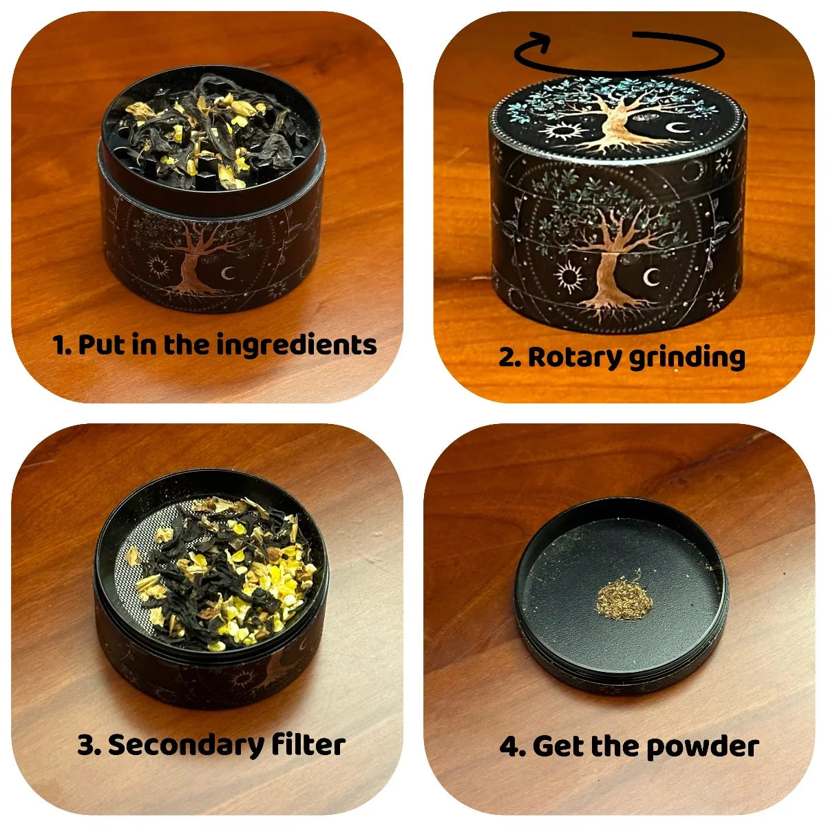 1.4/1.8/2.4inch Black Laser 4-Layers Herb Grinder Zinc Alloy Crusher Manual Raw Cutter Metal Grinder Grass Smoking Tool Gift