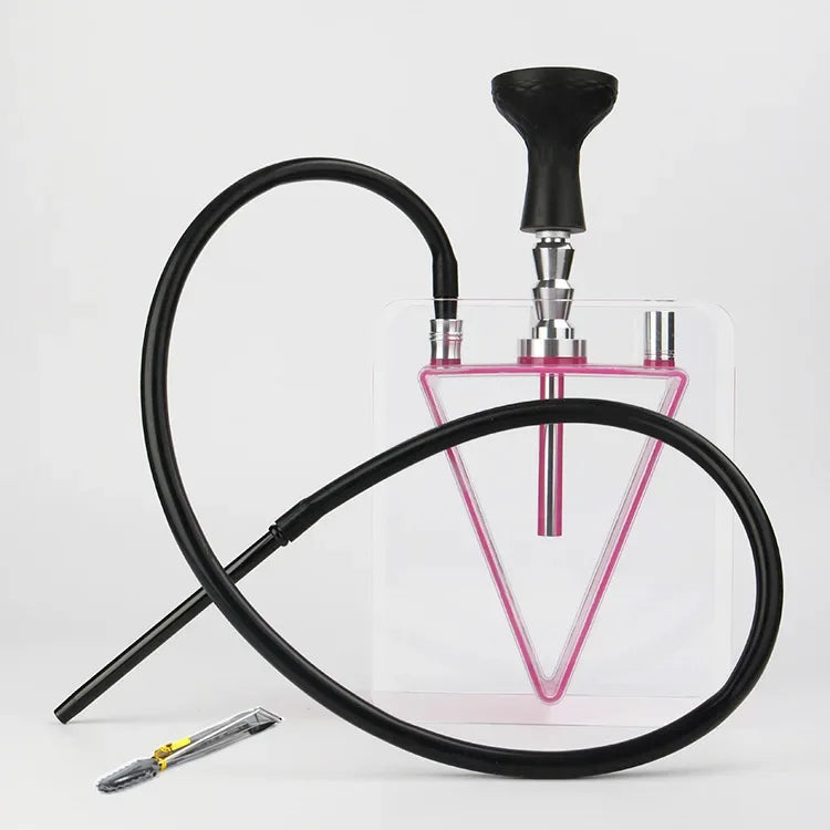 Big Smoke Acrylic Triangular Hookah Shisha Set with Pipe Hose Bowl Sheesha Chicha Cachimba KTV Bar Narguile for Smoking