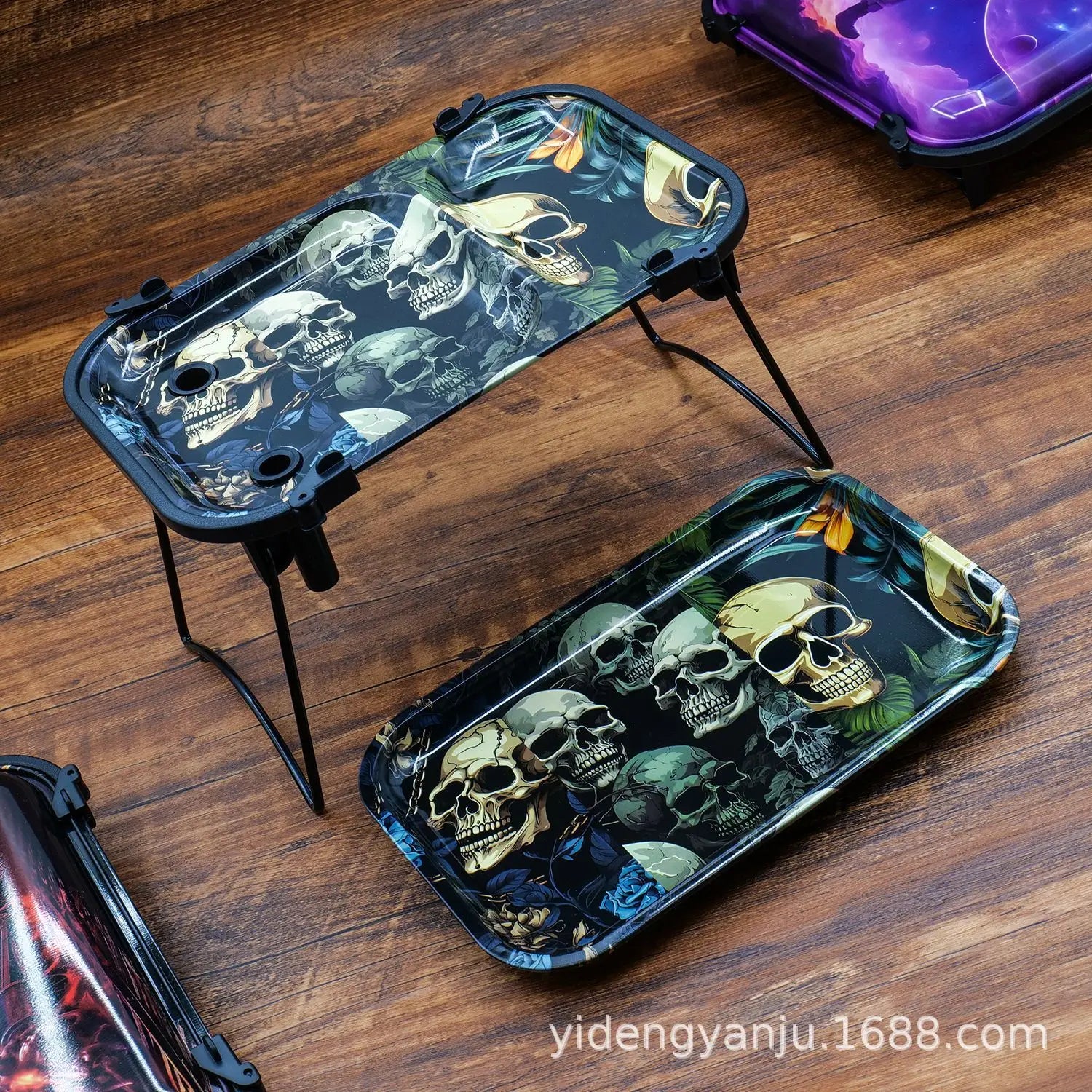 Hot Large Tinplate Cigarette Rolling Tray Set Portable Horn tube Filler Operator Table Smoking Set