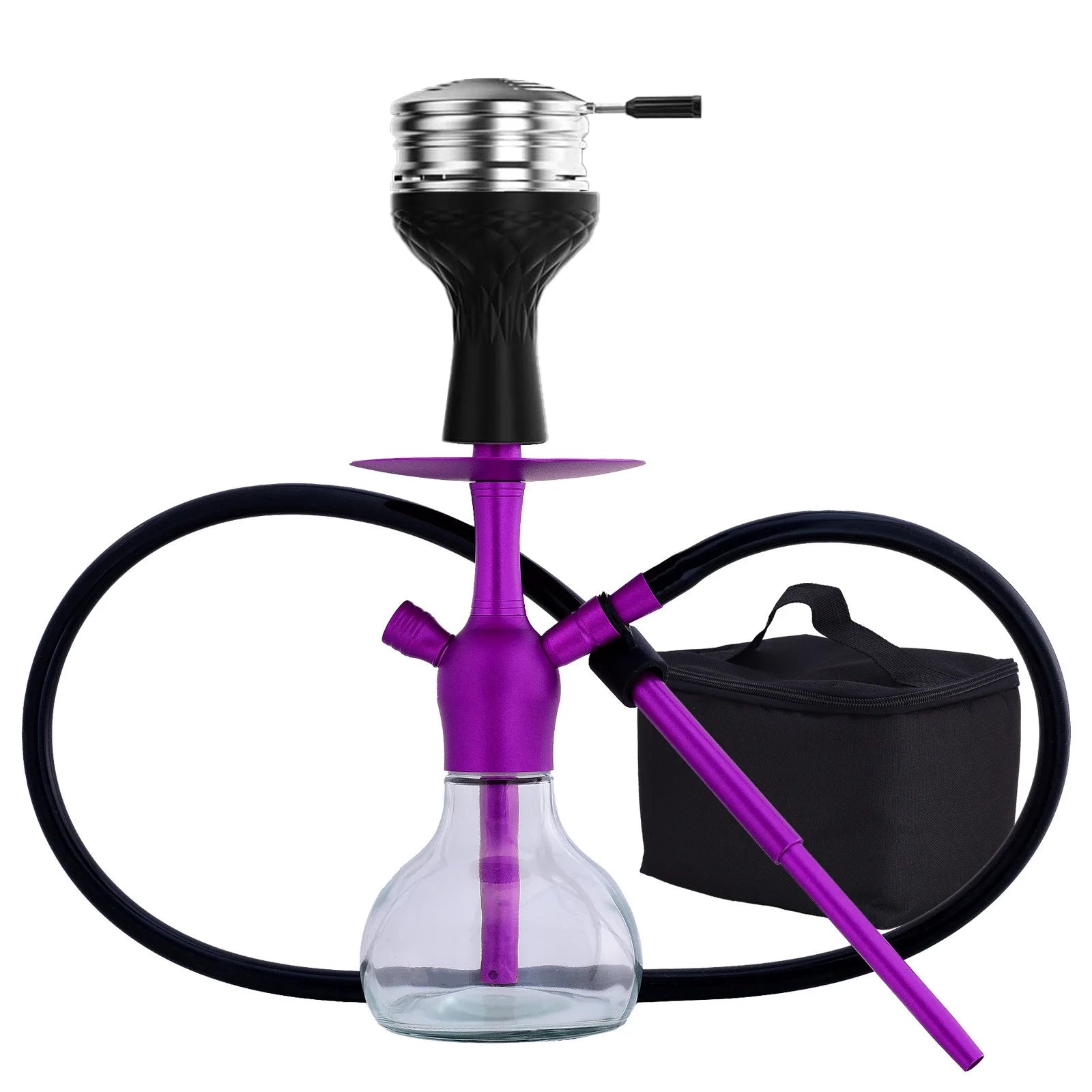 Glass Hookah Set Chicha Shisha Pipe Narguile Completo with Black Bag Hose Bowl Tongs Charcoal Tray Cachimba Pipa Nargile