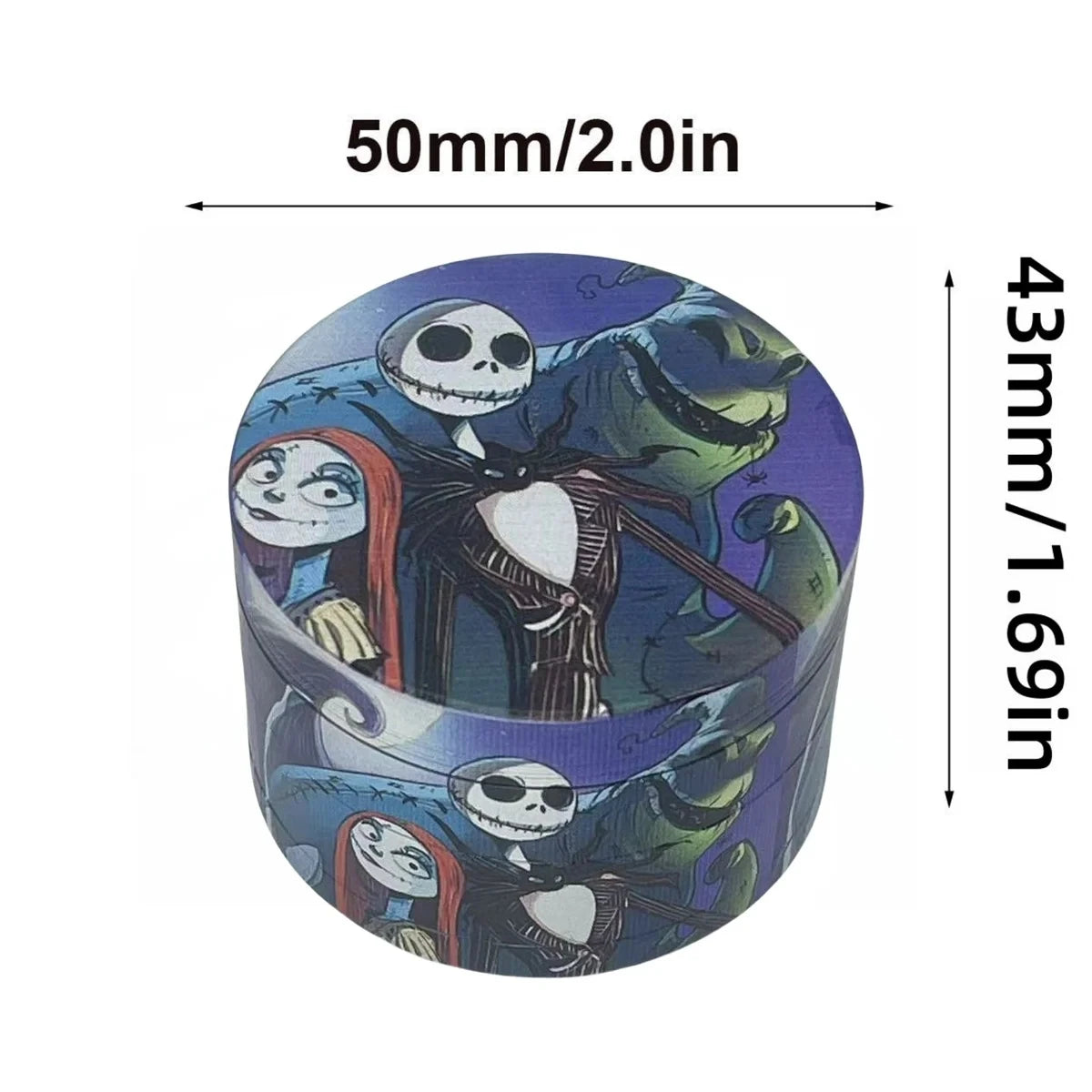 2inch Jack Skellington Herb Grinder Metal 4layer Manual Spice Pestle Mortar  Salt Tobacco Raw Grass Grinder Smoke Cigarette Tool