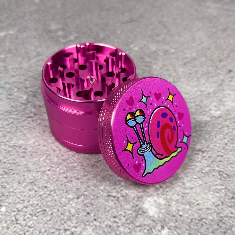 2inch Metal Snail Herb Grinder 4-Layers Mill Mortar Tobacco Pink Vanilla Bud Grinder Grass Cigar Smoking Cigarette Tool Gift