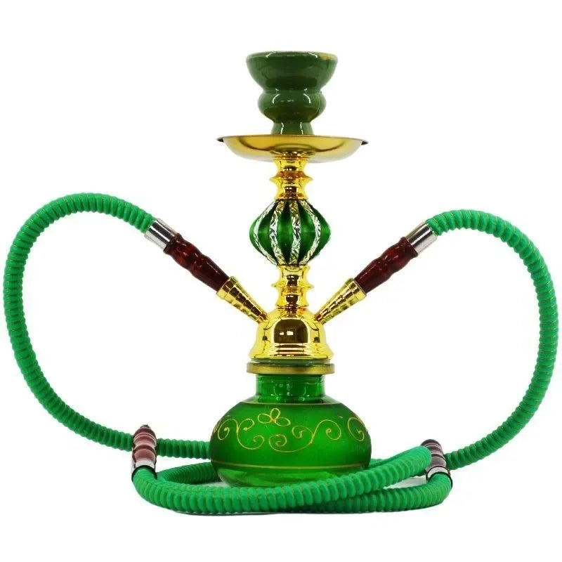 Black Blue Green Red White Yellow,10.6in\27cm Small,Single\Double Hose 1\2,Bar Shisha Full Set Luxury Smoking Pipe Hookah Set