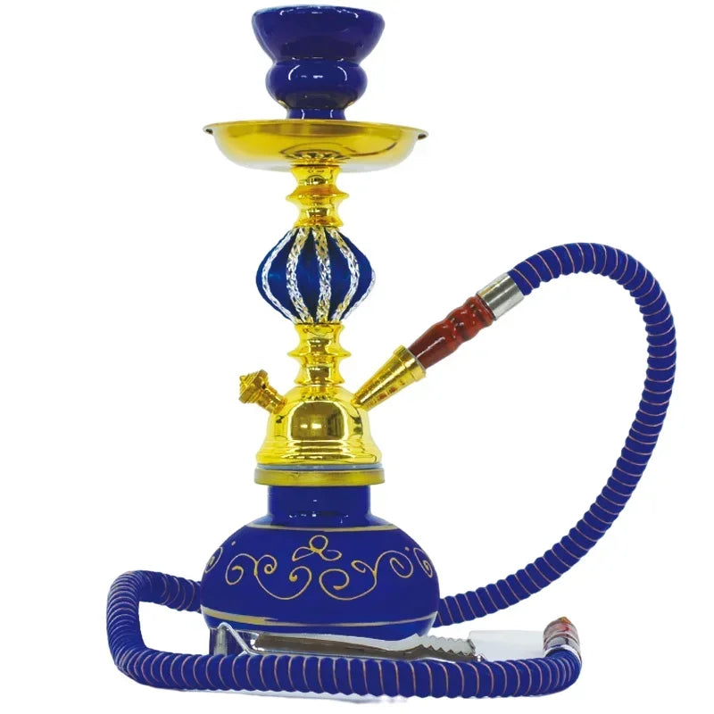 Black Blue Green Red White Yellow,10.6in\27cm Small,Single\Double Hose 1\2,Bar Shisha Full Set Luxury Smoking Pipe Hookah Set