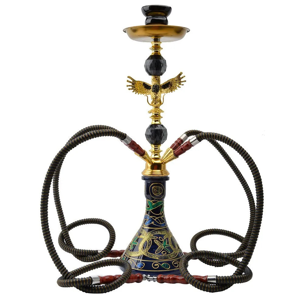 Spot Arabic Hookah Shisha Medium-Sized Teapot Shisha Hookah Goldfish Eagle Elephant Lead Alloy Glass Smoking Set For Bar
